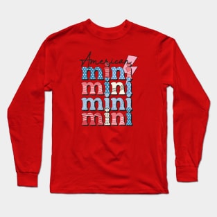 American retro Mini red white blue mama Long Sleeve T-Shirt